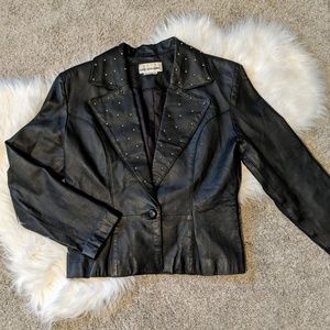 David Benjamin | genuine leather studded jacket
